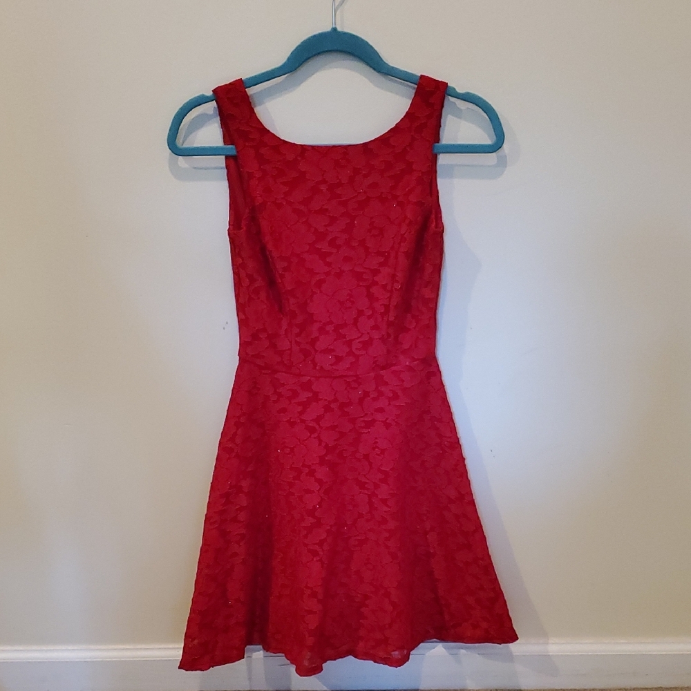 Red Sleeveless A-line Mini Dress